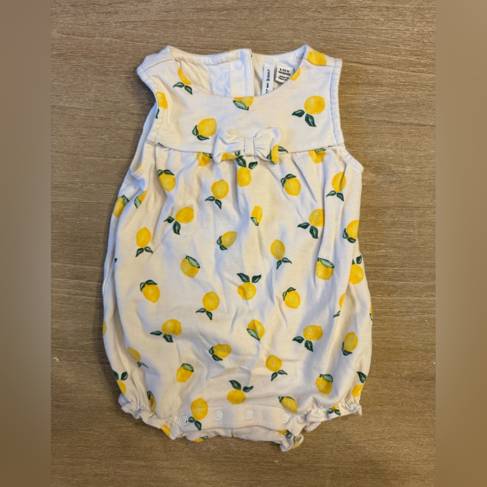 Janie & Jack Lemon Print Baby Romper